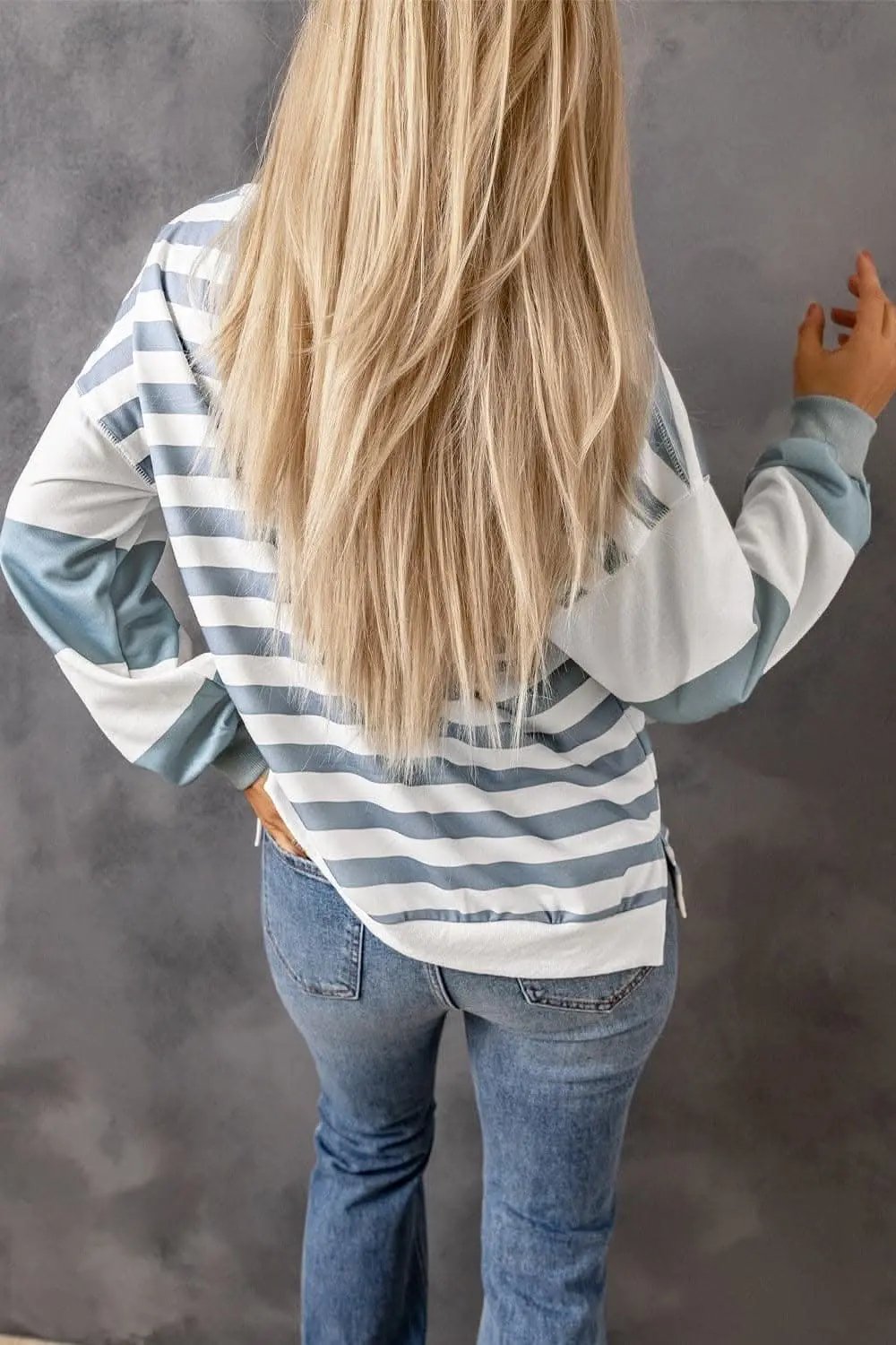 Sequin striped long sleeve top - Love Salve